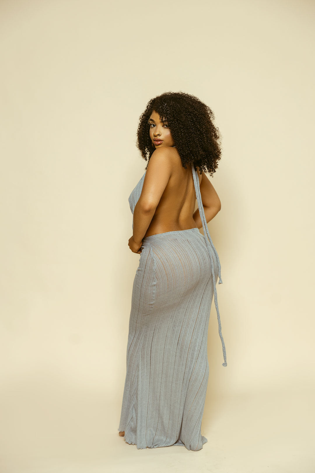 ''IRIDESSA''  Cowl Neck Beach Dress