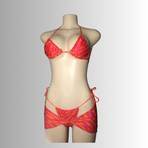 "WILD CHILD" 3 piece yellow zebra swimsuit