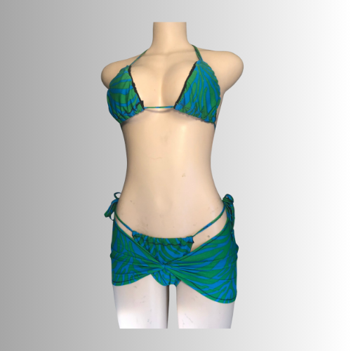"WILD CHILD" 3 piece yellow zebra swimsuit
