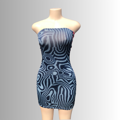 ISIS Tubbed Abstract Mini Dress