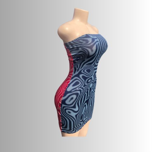 ISIS Tubbed Abstract Mini Dress